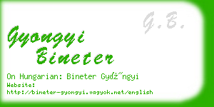 gyongyi bineter business card
